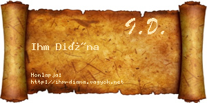 Ihm Diána névjegykártya